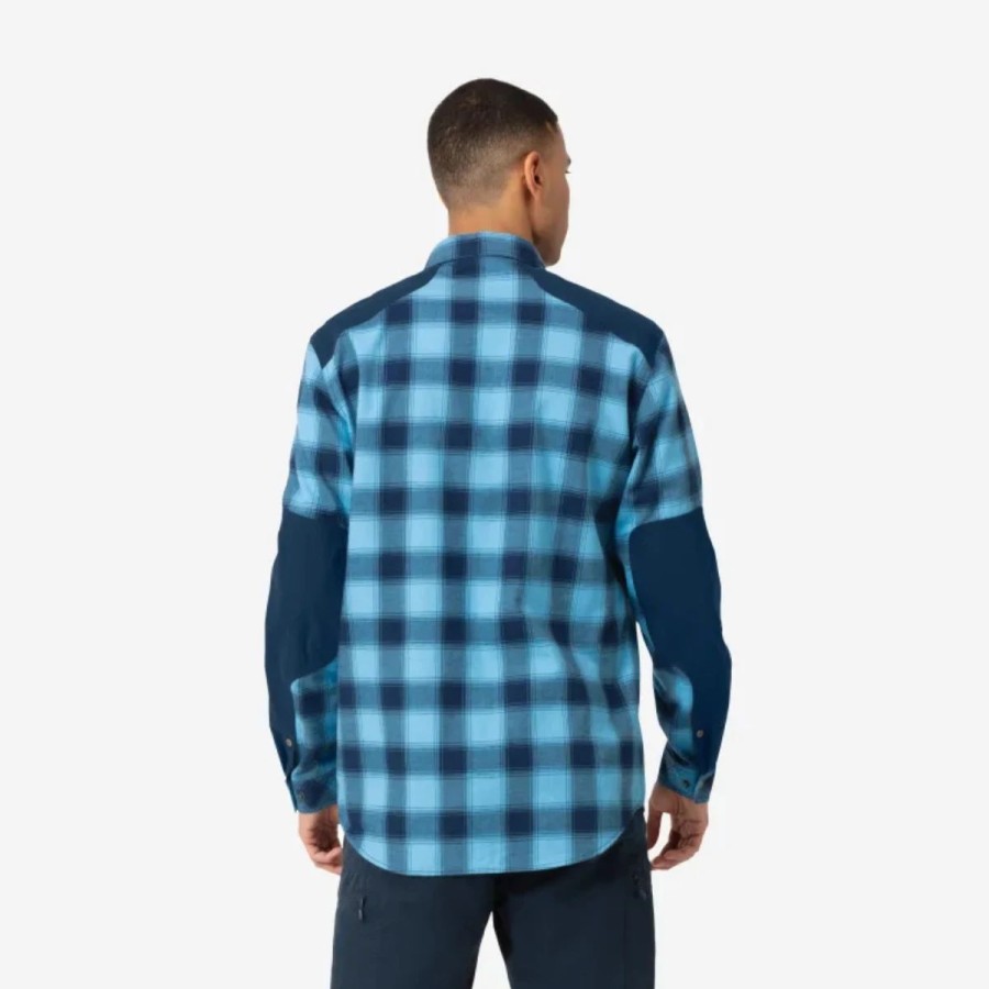 Mens * | Norrona Svalbar Flannel Shirt Mens Multi Navy