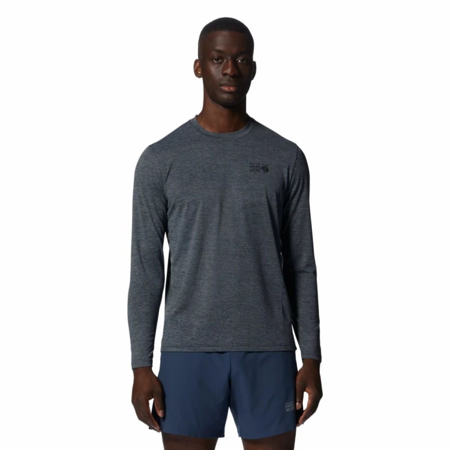 Mens * | Mountain Hardwear Sunblocker Long Sleeve Shirt Mens Charcoal