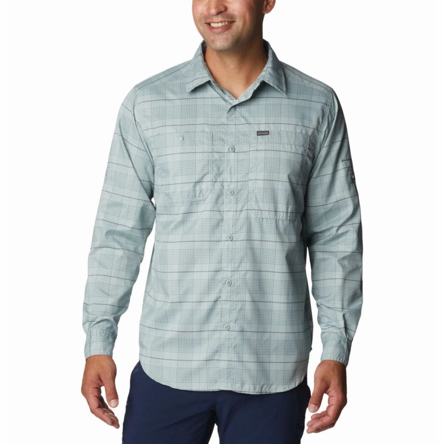 Mens * | Columbia Silver Ridge Utility Lite Plaid Long Sleeve Mens Multi Green