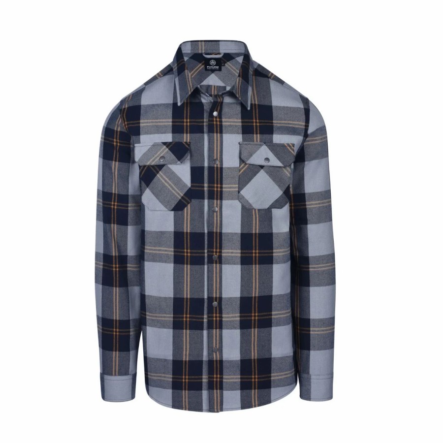 Mens * | Flylow Handlebar Tech Flannel Mens Multi Navy