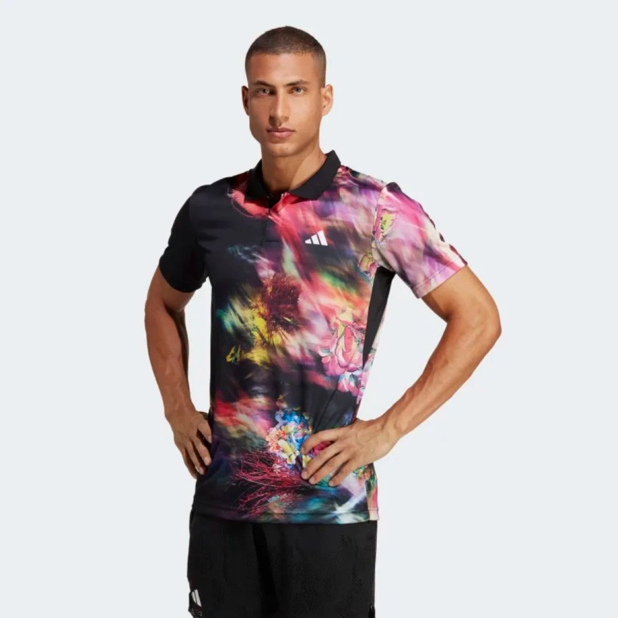 Mens * | Adidas Melbourne Tennis Heat.Rdy Freelift Polo Shirt Mens Multi Black