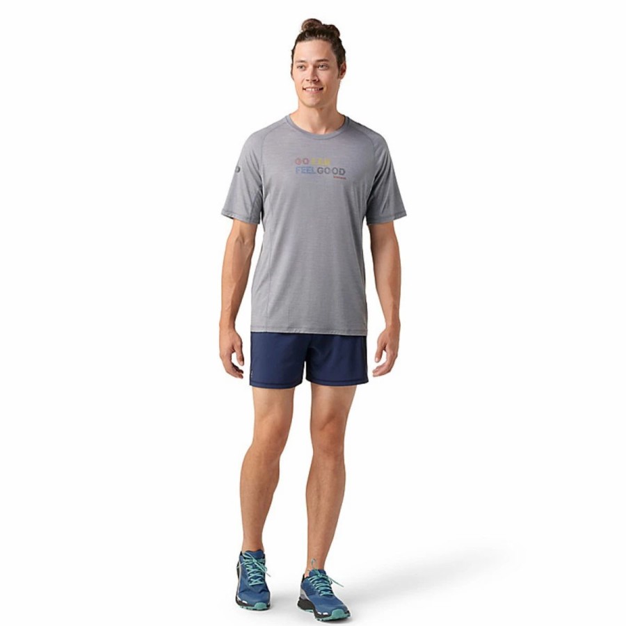 Mens * | Smartwool Active Ultralite Graphic Tee Mens Gray