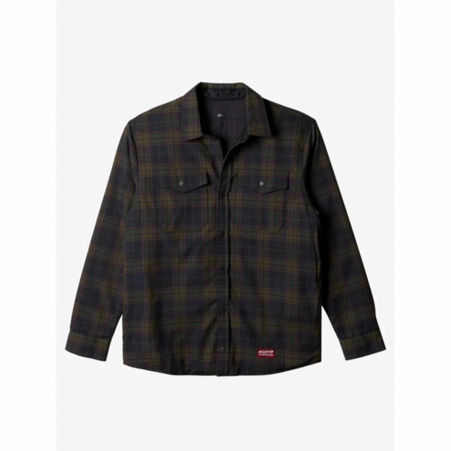 Mens * | Quiksilver Free Climb Insulated Reversible Flannel Shirt Mens Multi