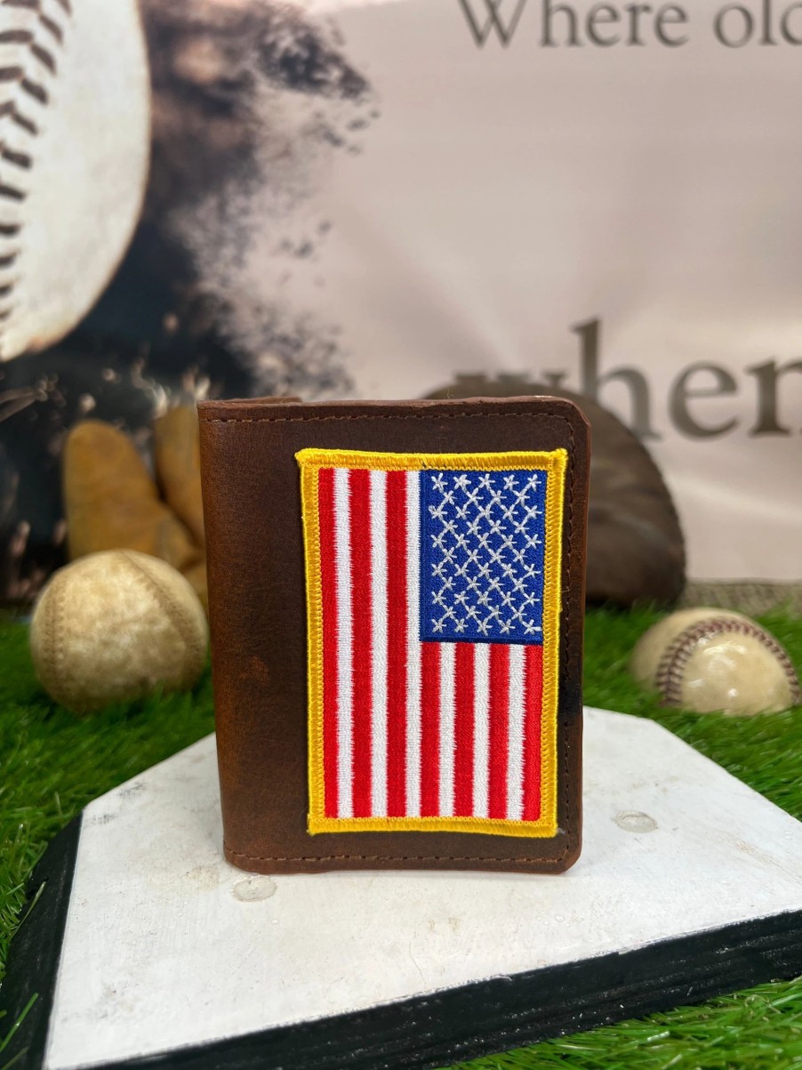 Clearance Aisle * | Whenitwasagame Baseballglovewallets.Com U.S.A Flag Card / Cash Wallet