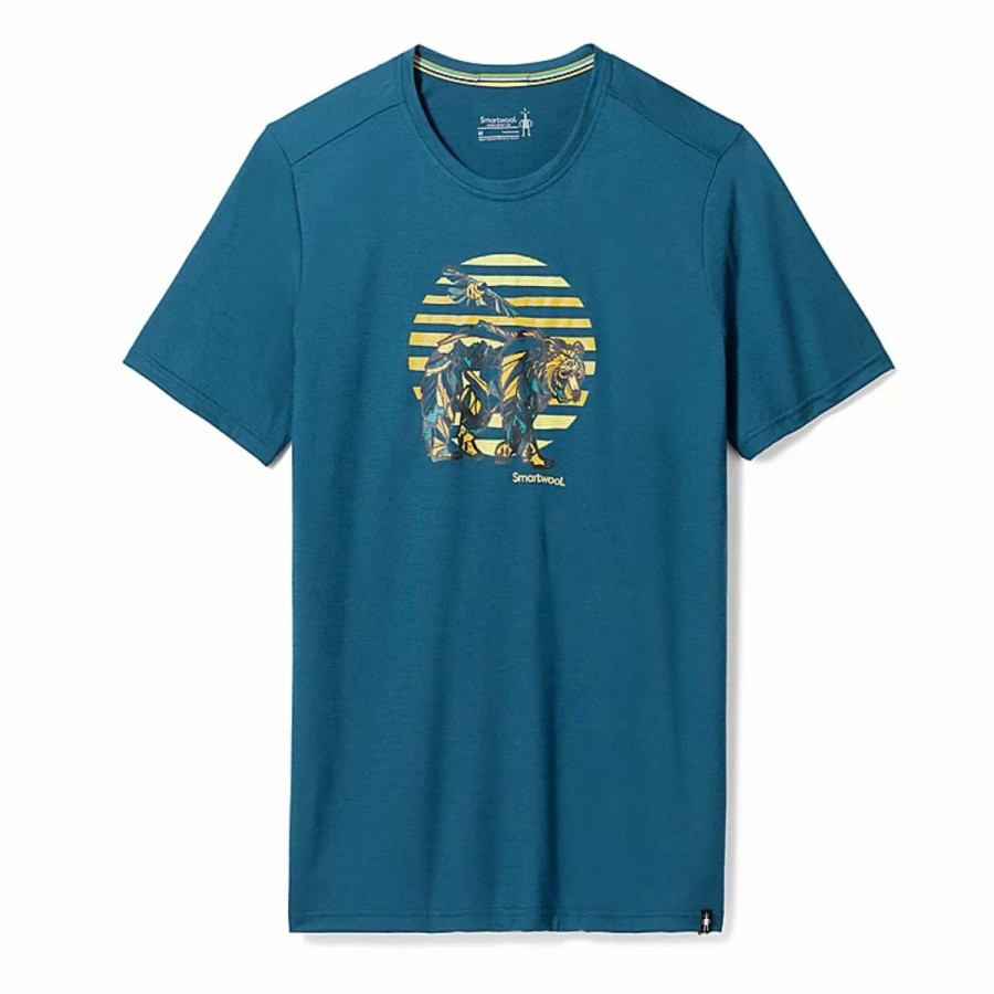 Mens * | Smartwool Companion Trek Graphic Tee Mens Blue