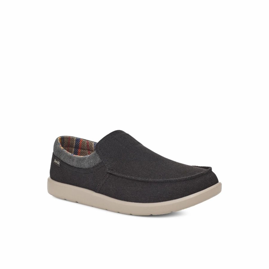 Mens * | Sanuk Sidewalk Surfer Lite Sl Shoes Mens Black