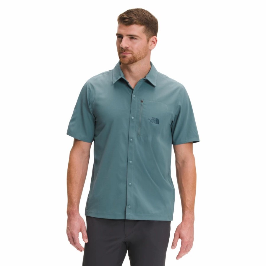 Mens * | The North Face Trail Upf Short Sleeve Shirt Mens Blue