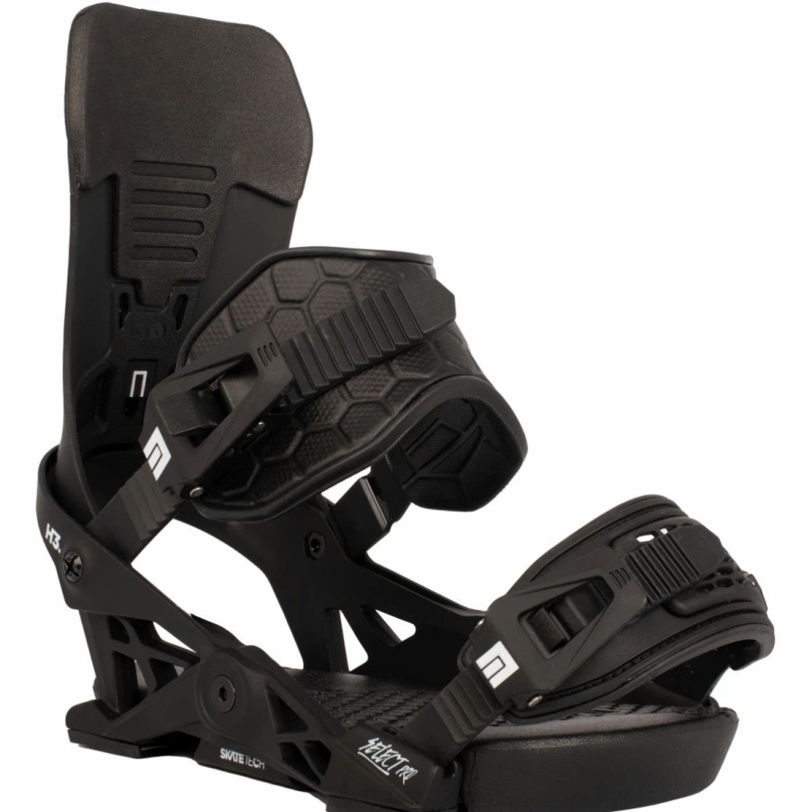 Snowboard * | Now Select Pro Snowboard Bindings Black