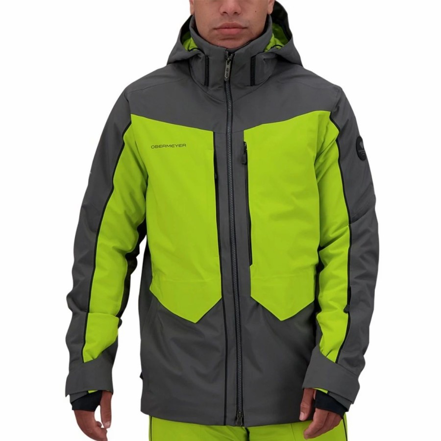 Mens * | Obermeyer Kodiak Jacket Mens Multi Lime