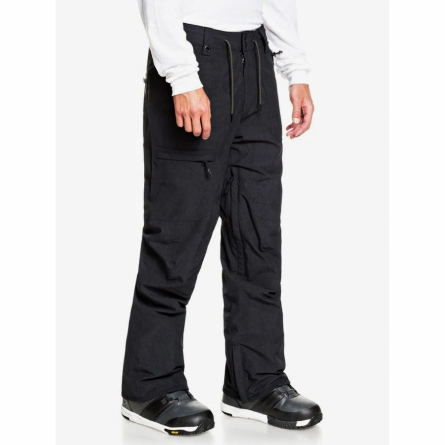 Mens * | Quiksilver Elmwood Shell Snow Pants Mens Black