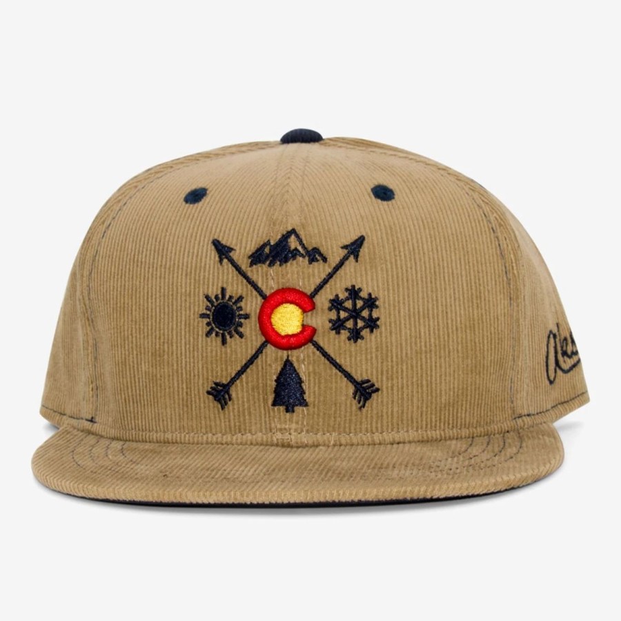 Mens * | Aksels Colorado Arrows Corduroy Snapback Hat Khaki