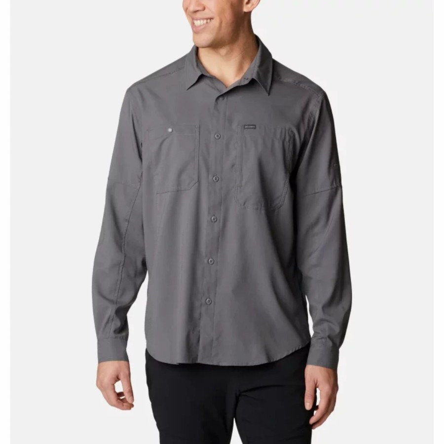 Mens * | Columbia Silver Ridge Utility Lite Long Sleeve Mens Charcoal