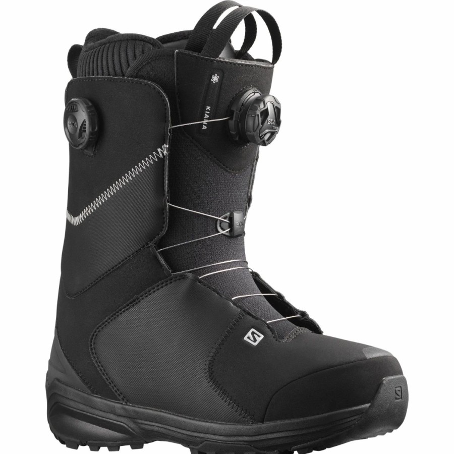 Snowboard * | Salomon Kiana Dual Boa Snowboard Boots Womens Black