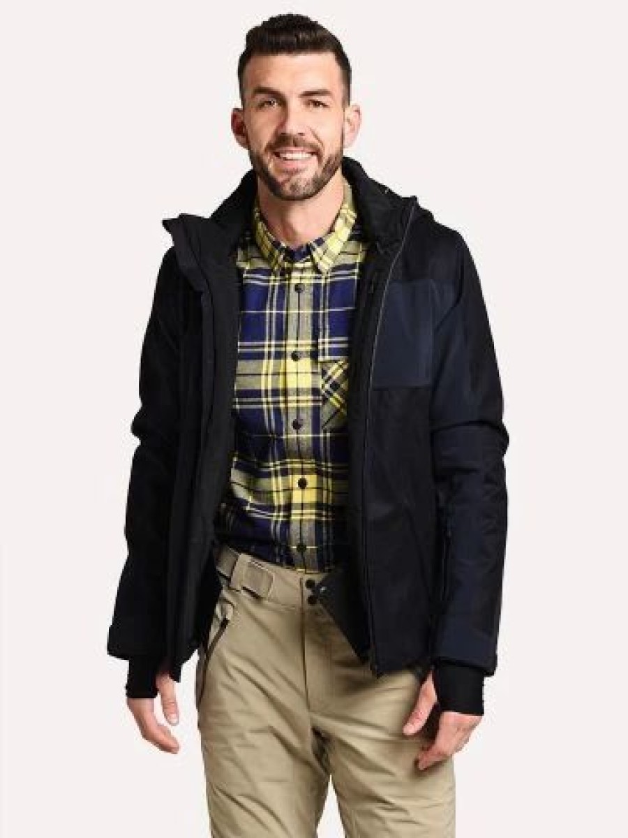 Mens * | Aztech Capitol Peak Wool Parka Mens Navy