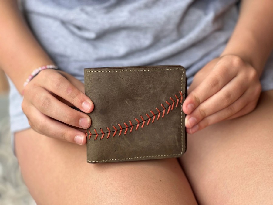 Clearance Aisle * | Whenitwasagame Baseballglovewallets.Com Triple Play Suede Wallet