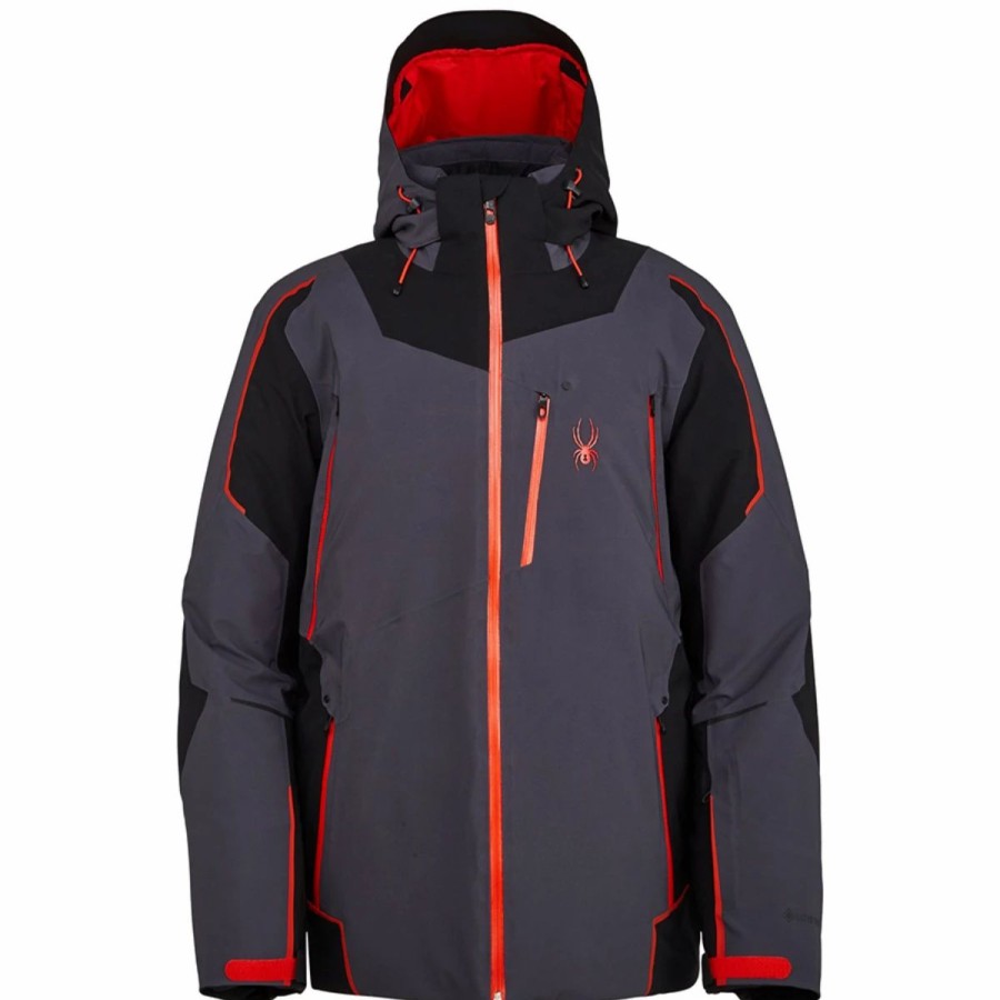 Mens * | Spyder Leader Gtx Jacket Mens Charcoal