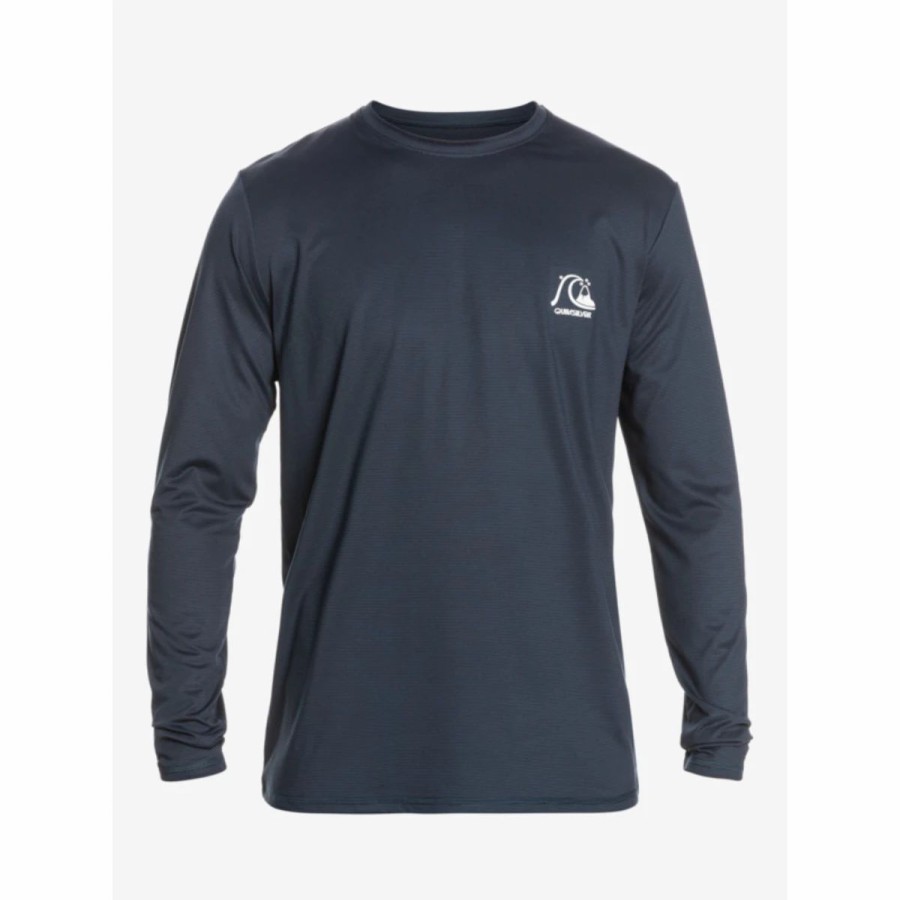 Mens * | Quiksilver Heritage Heather Long-Sleeve Surf Tee Mens Navy