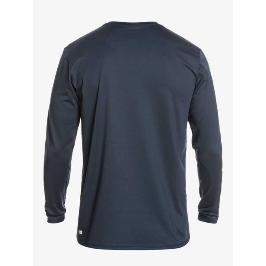 Mens * | Quiksilver Heritage Heather Long-Sleeve Surf Tee Mens Navy