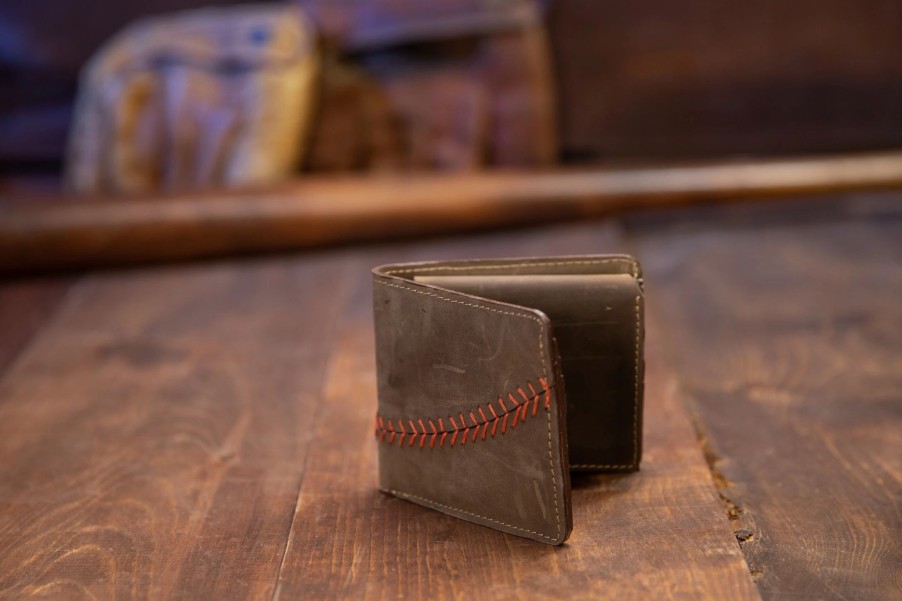 Clearance Aisle * | Whenitwasagame Baseballglovewallets.Com Triple Play Wallet Red Baseball Stitching