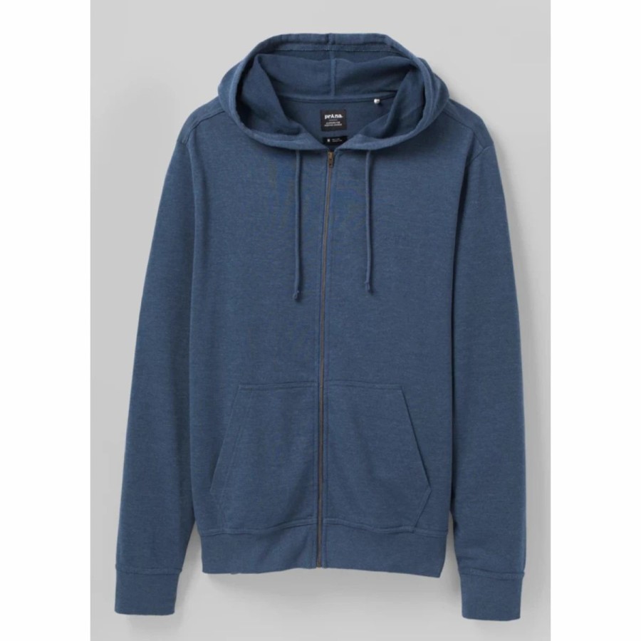 Mens * | Prana Vintage Terry Fz Hoodie Mens Denim