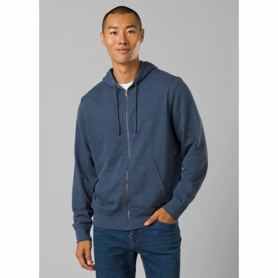 Mens * | Prana Vintage Terry Fz Hoodie Mens Denim