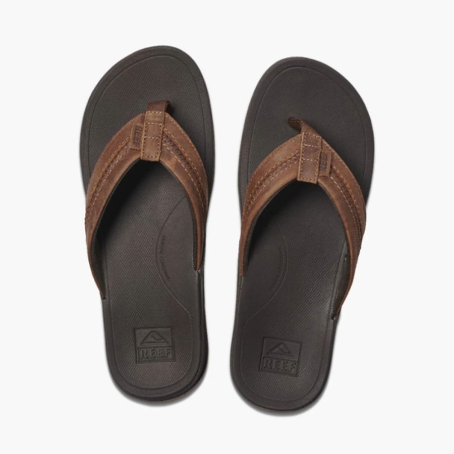 Mens * | Reef Leather Ortho Coast Sandal Mens Brown