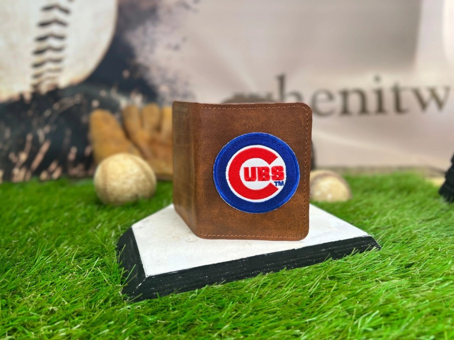 Clearance Aisle * | Whenitwasagame Baseballglovewallets.Com Cubs Card / Cash Wallet