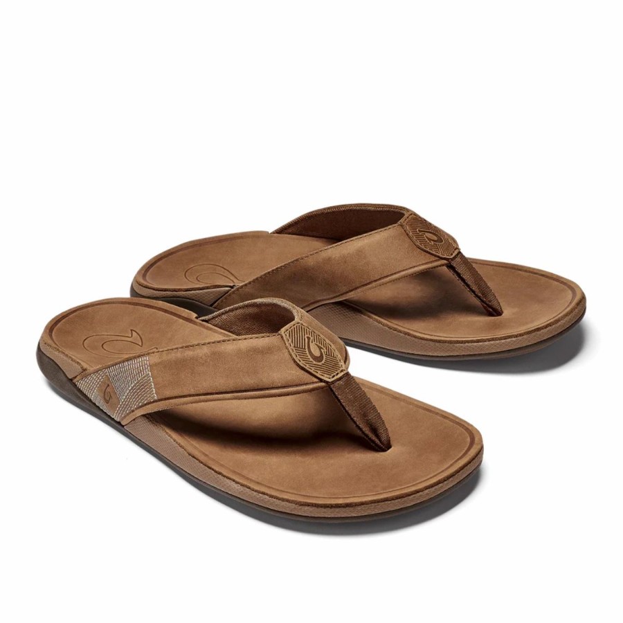 Mens * | Olukai Tuahine Sandals Mens Tan