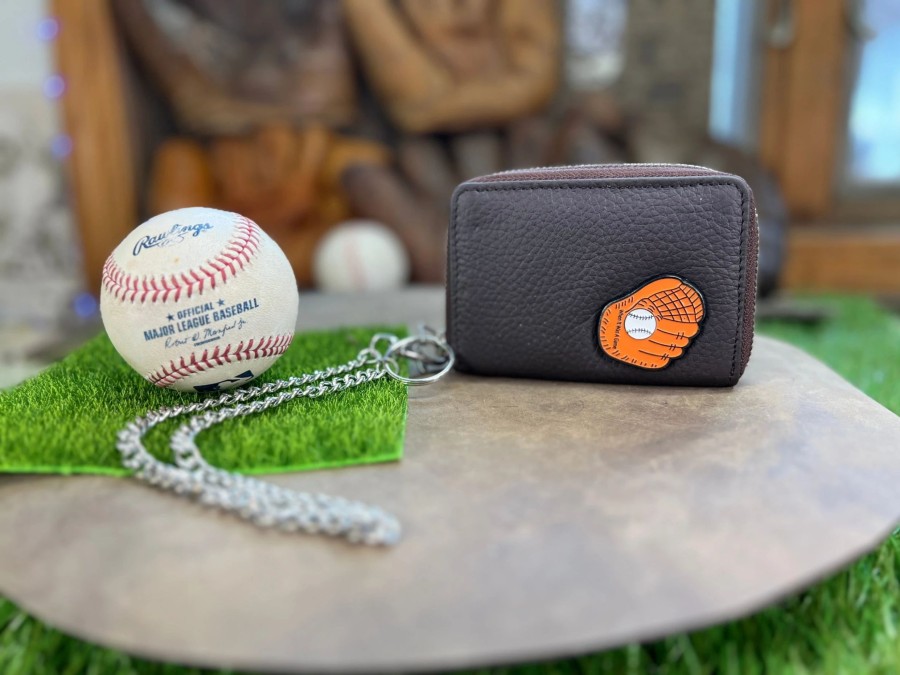 Clearance Aisle * | Whenitwasagame Baseballglovewallets.Com Double Zipper Chain Wallet