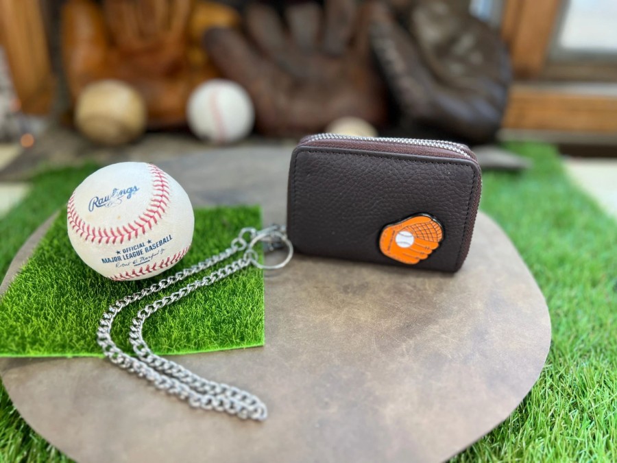 Clearance Aisle * | Whenitwasagame Baseballglovewallets.Com Double Zipper Chain Wallet