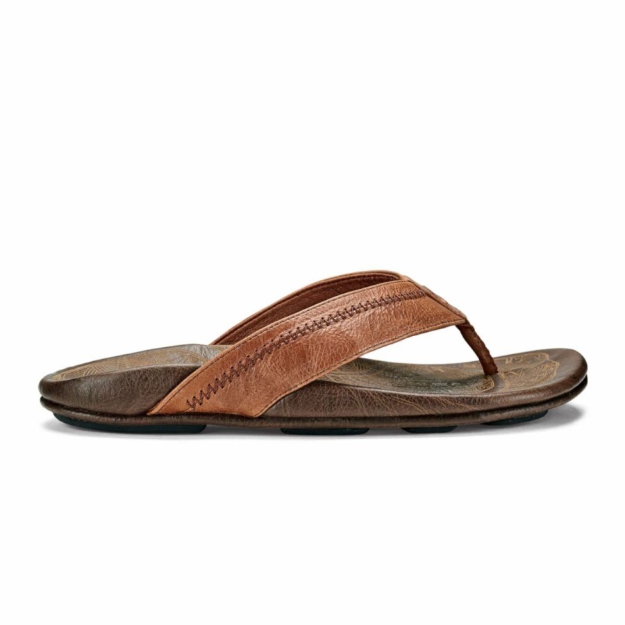 Mens * | Olukai Hiapo Sandals Mens Brown