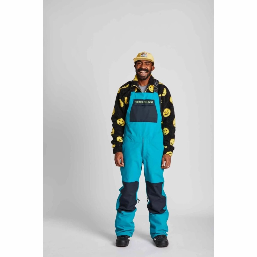 Mens * | Airblaster Freedom Bib Pants Mens Multi Teal