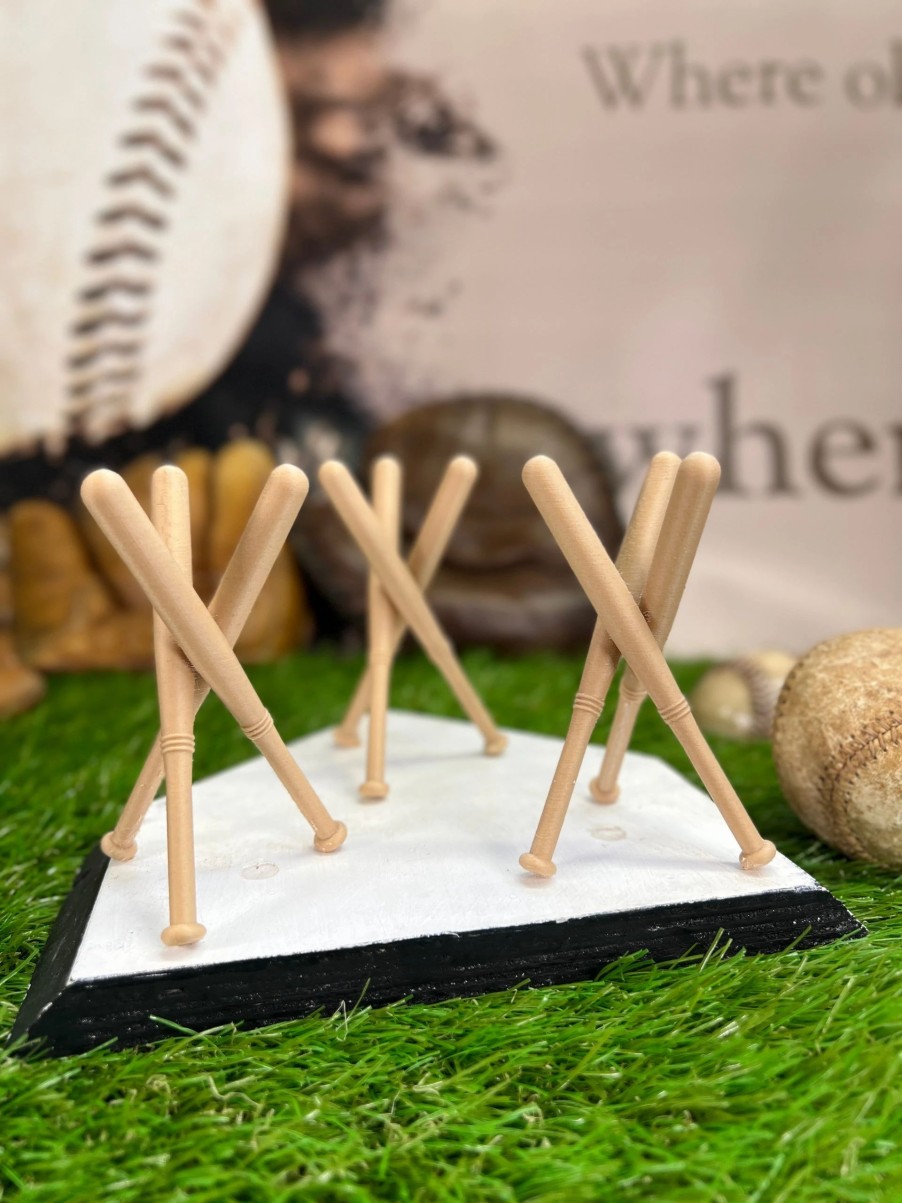 Baseball Collectibles * | Whenitwasagame Baseballglovewallets.Com Three Wood Finish Baseball Display Holders