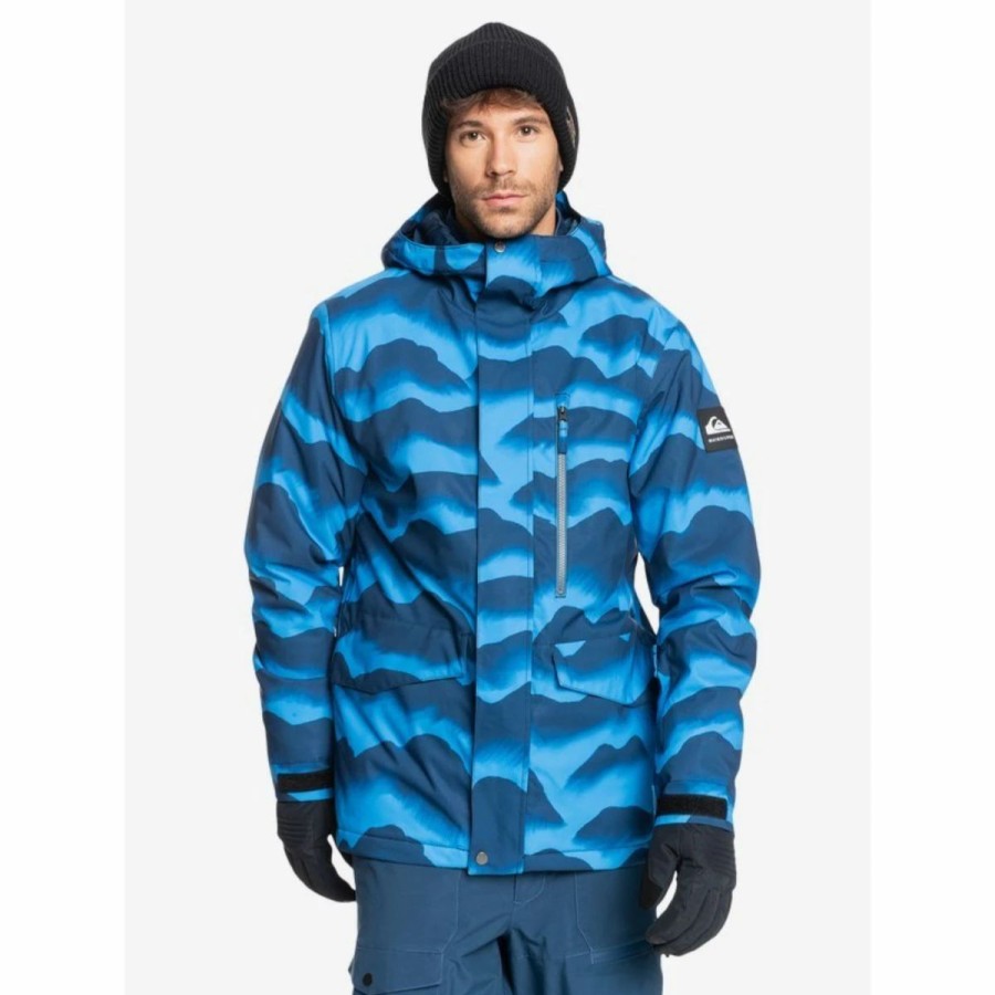 Mens * | Quiksilver Mission Printed Snow Jacket Mens Multi Royal