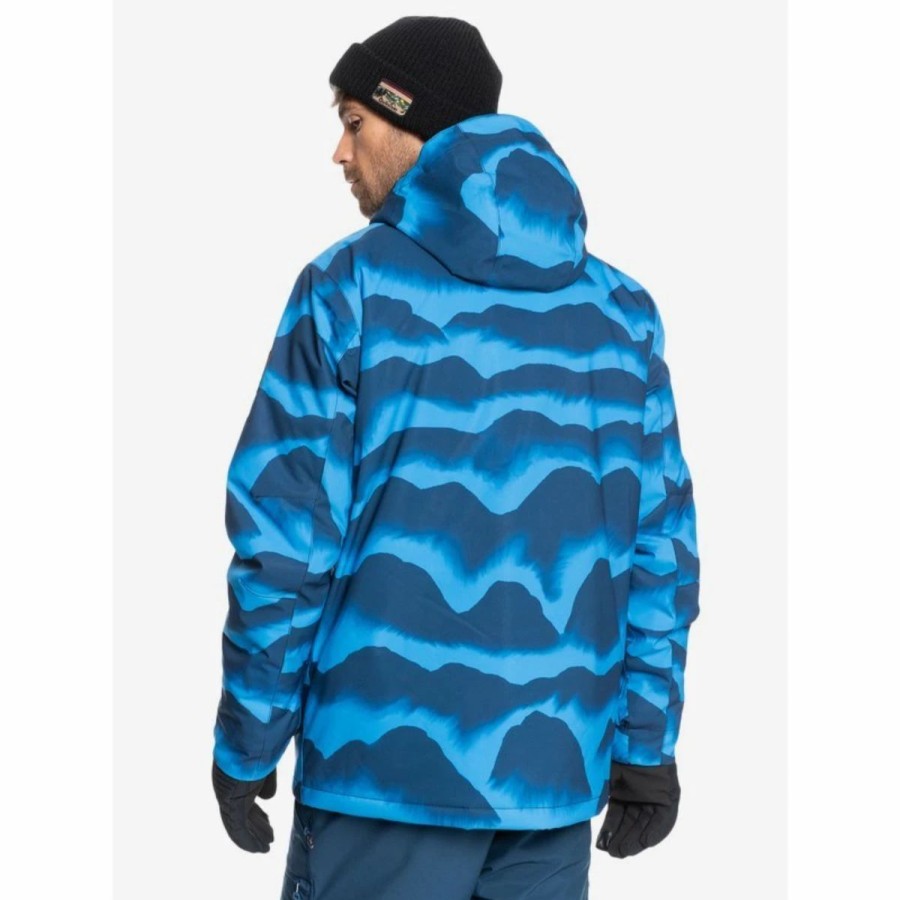 Mens * | Quiksilver Mission Printed Snow Jacket Mens Multi Royal