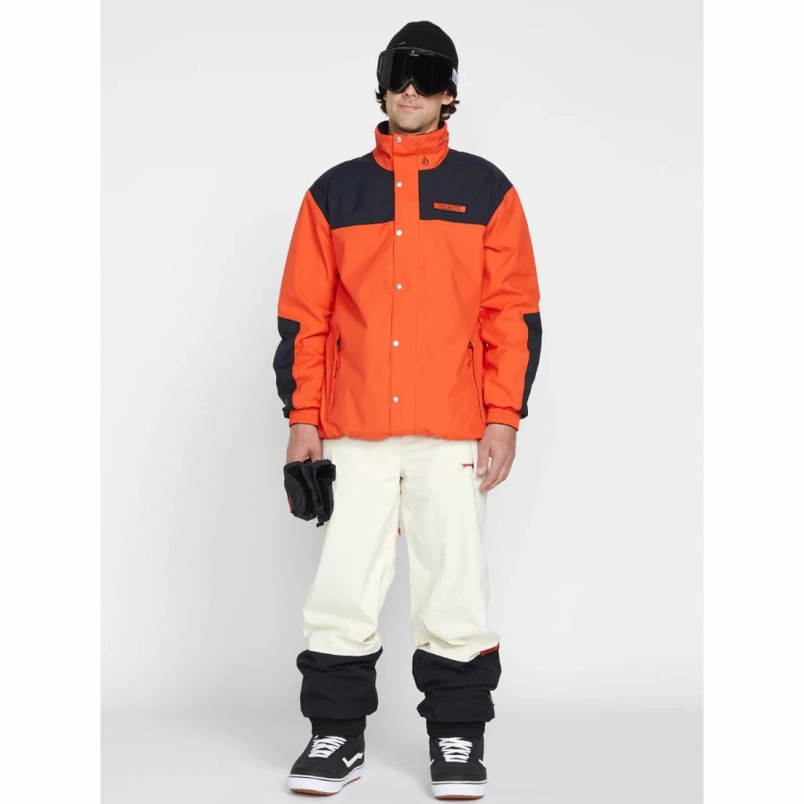 Mens * | Volcom Longo Gore-Tex Jacket Mens Multi Orange