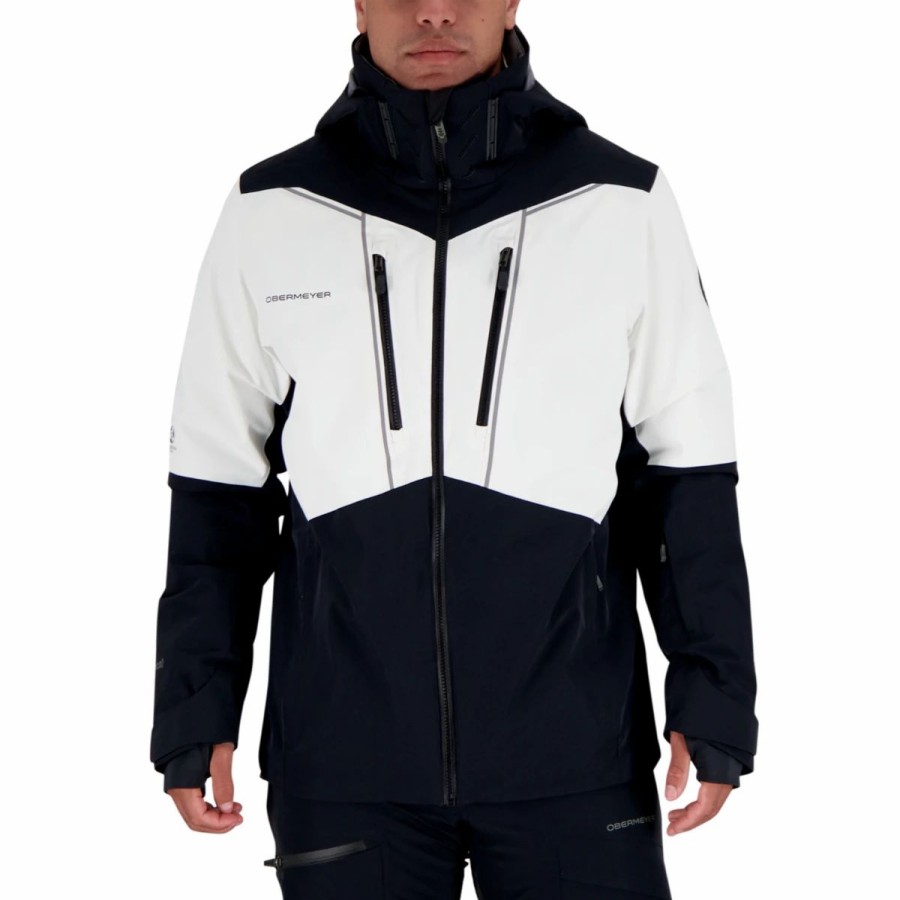 Mens * | Obermeyer Iba Down Hybrid Jacket Mens Multi Black