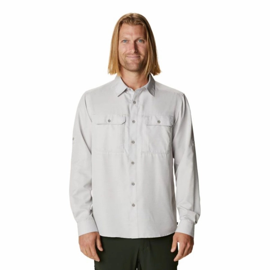 Mens * | Mountain Hardwear Canyon Long Sleeve Shirt Mens Gray