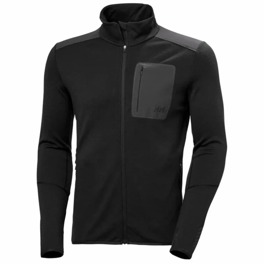 Mens * | Helly Hansen Lifa Merino Midlayer Jacket Mens Black