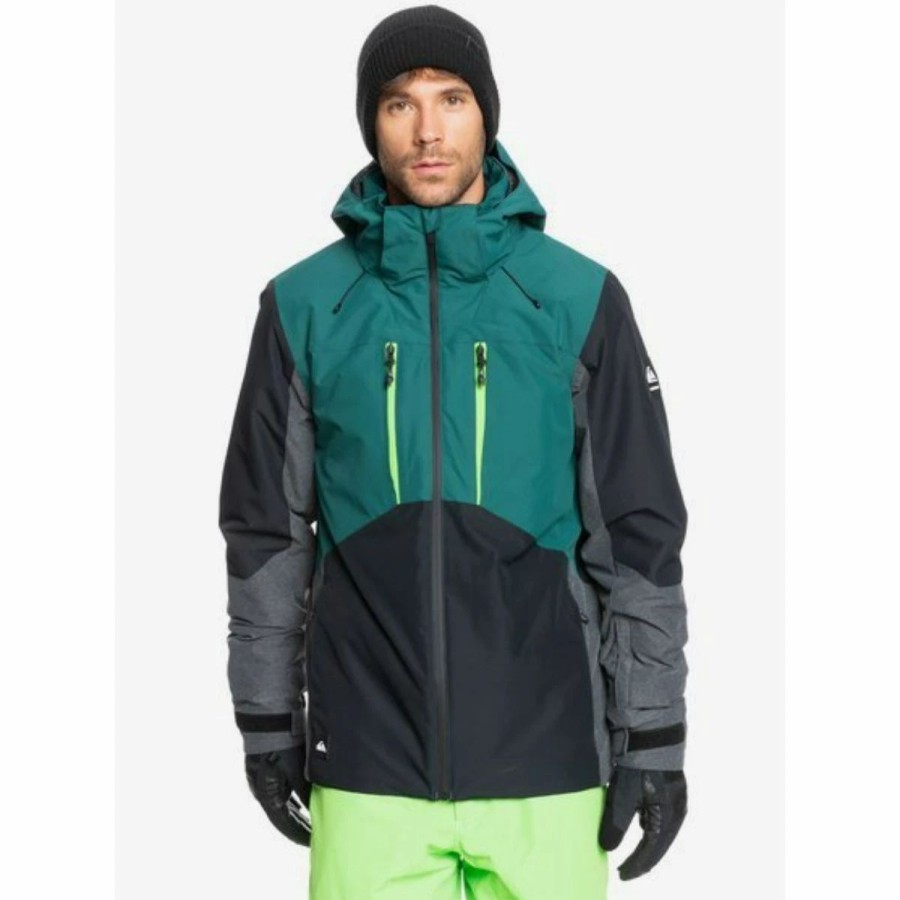 Mens * | Quiksilver Mission Plus Snow Jacket Mens Multi Green