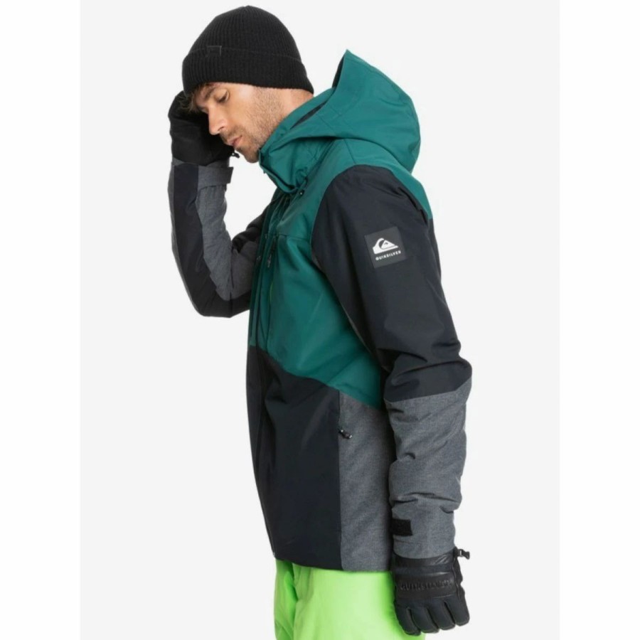 Mens * | Quiksilver Mission Plus Snow Jacket Mens Multi Green