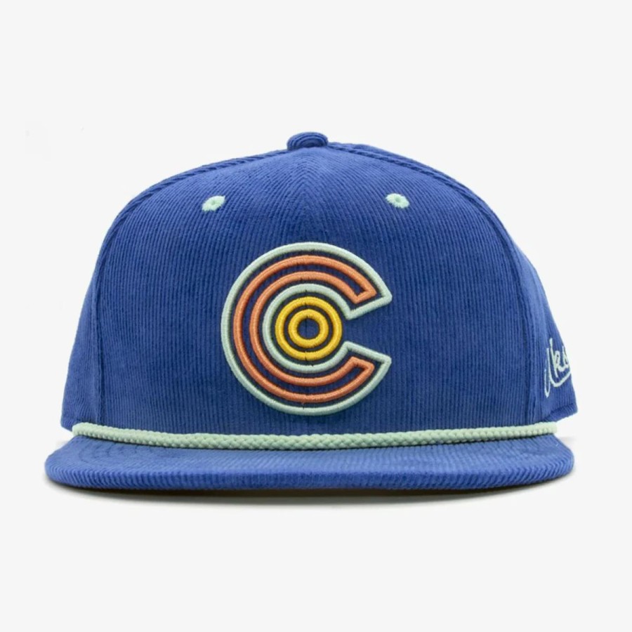 Mens * | Aksels Co Maze Corduroy Flat Bill Snapback Hat Royal Blue