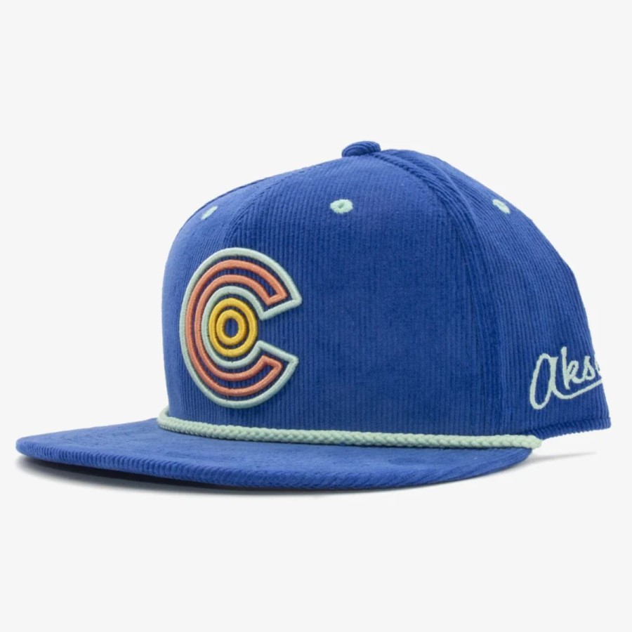 Mens * | Aksels Co Maze Corduroy Flat Bill Snapback Hat Royal Blue