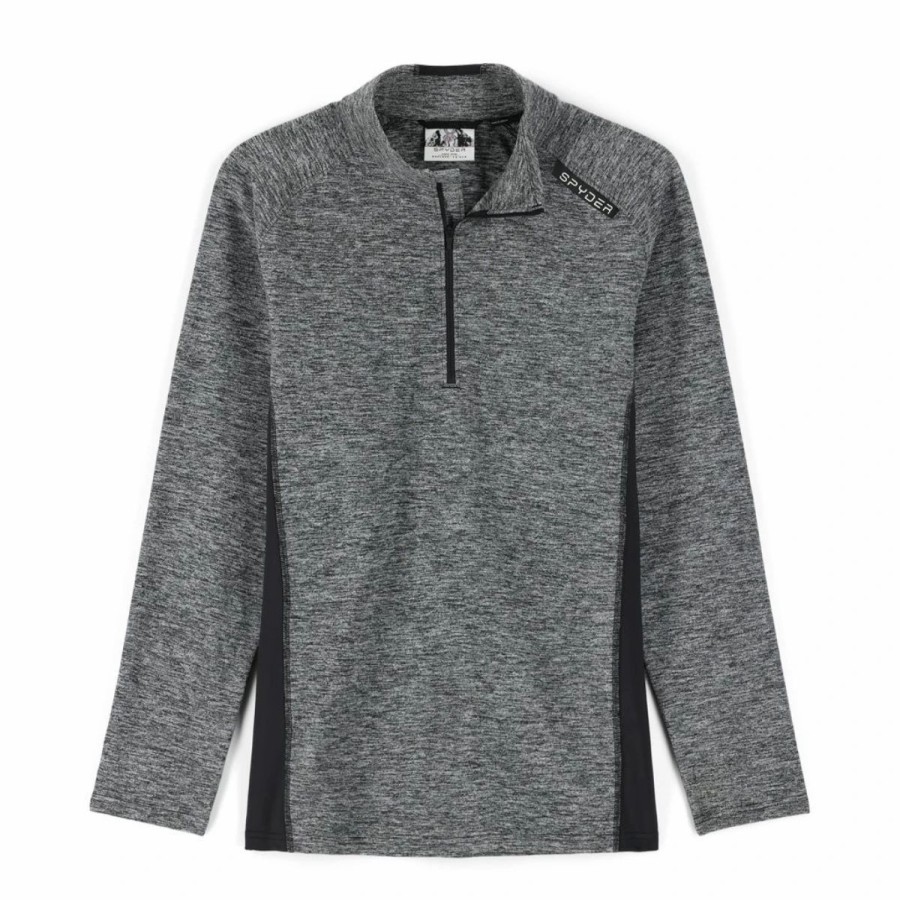 Mens * | Spyder Accord Zip T-Neck Base Layer Mens Gray