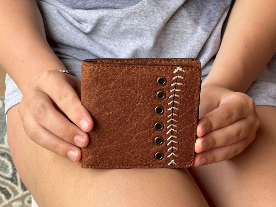 Clearance Aisle * | Whenitwasagame Baseballglovewallets.Com Triple Play Wallet Fingertips Eyelets