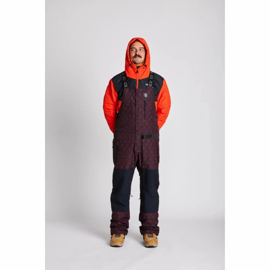 Mens * | Airblaster Beast Bib Pants Mens Multi Red