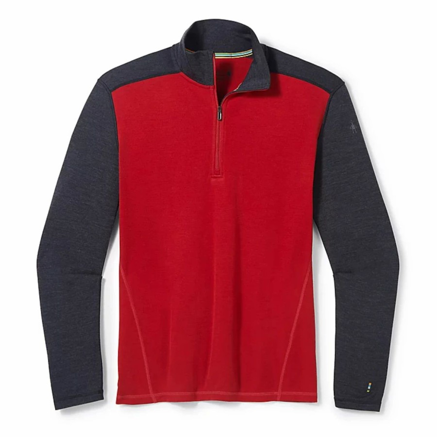 Mens * | Smartwool Merino 250 Baselayer 1/4 Zip Mens Multi Red