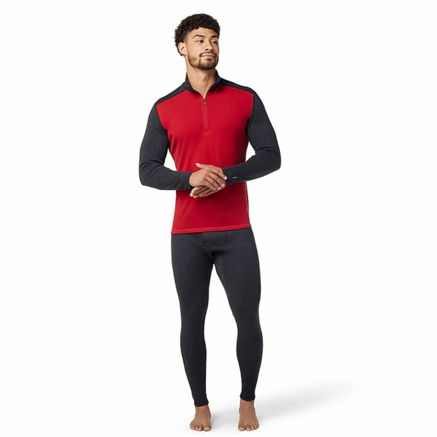 Mens * | Smartwool Merino 250 Baselayer 1/4 Zip Mens Multi Red